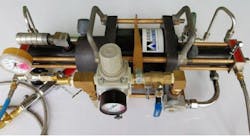 The 1980 Haskel oxygen boost pump was refurbished by American Airworks in 2017 and used in the 2018 cave rescue.