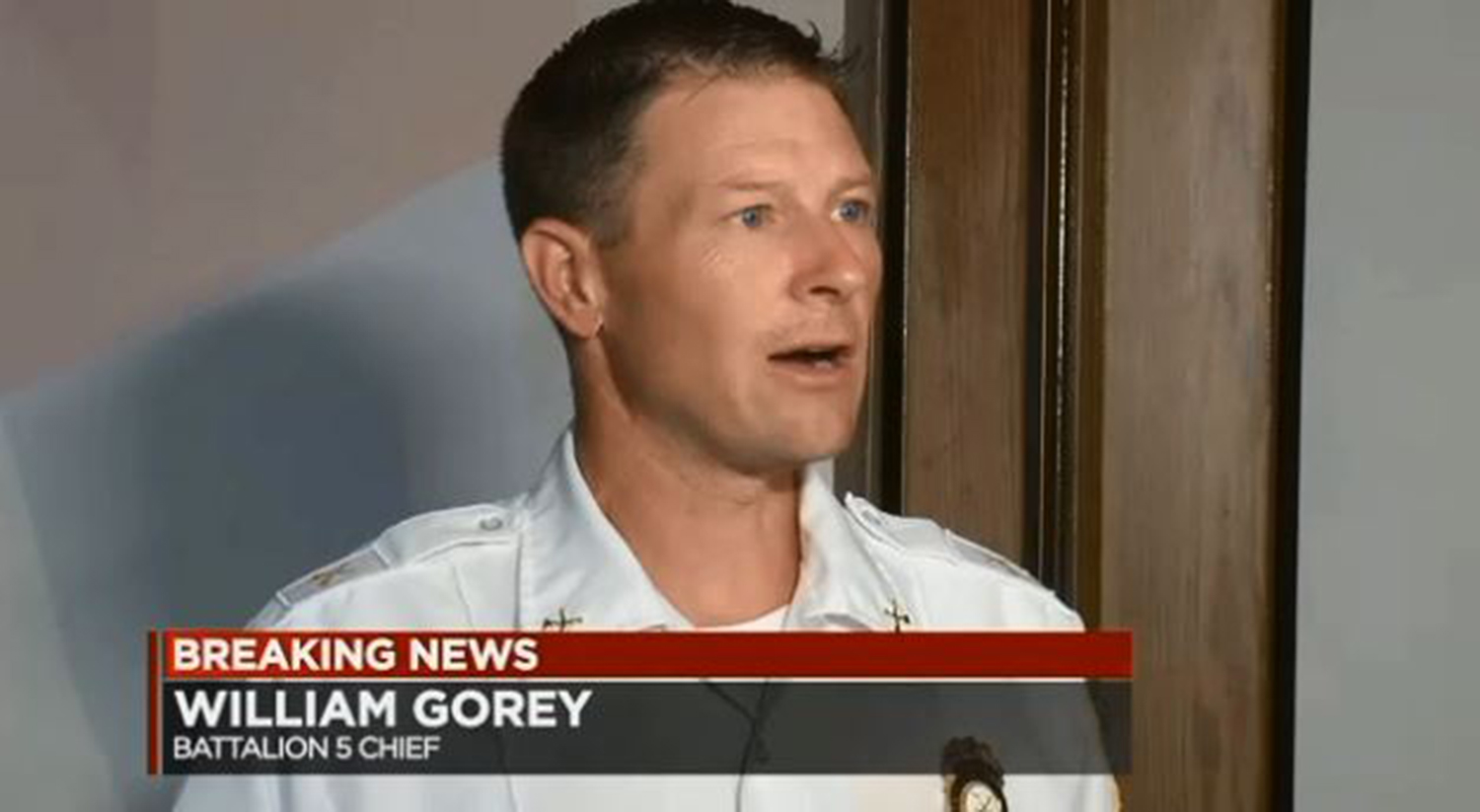 Battalion Chief William Gorey suffered burns to his hands.