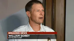 Battalion Chief William Gorey suffered burns to his hands.