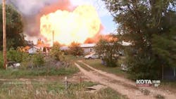 Witnesses said several large propane tanks were stored on the Tildford property where the fire occurred. Witnesses said several large propane tanks were stored on the Tildford property where the fire occurred.