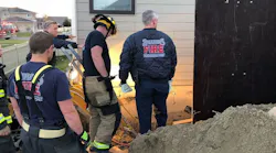 Billings firefighters on scene during a trench rescue on Monday, Oct. 29, 2018.