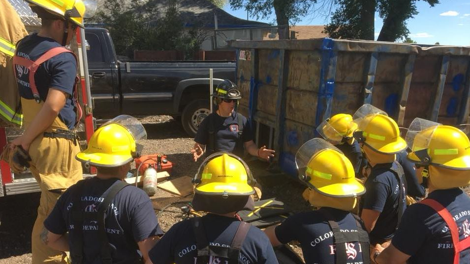 Colorado Springs firefighters during training in June 2018.