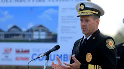 Columbus Fire Chief Kevin O'Connor speaks at a groundbreaking ceremony for a new Far East Side fire station on Wednesday, Oct. 17, 2018.