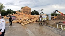 Dallas firefighters on scene after a construction worker was killed in a collapse on Monday, Oct. 8, 2018. Dallas firefighters on scene after a construction worker was killed in a collapse on Monday, Oct. 8, 2018.