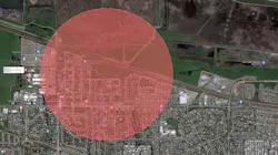 The evacuation zone in Bay Point, CA, during a fire at a Chevron gas vault on Wednesday. Oct. 17, 2018. The evacuation zone in Bay Point, CA, during a fire at a Chevron gas vault on Wednesday. Oct. 17, 2018.