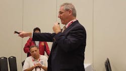 Former Springfield, MO, Fire Chief David Hall speaks during a conference session at Firehouse Expo in Nashville, TN.