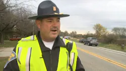 Indiana State Police Sgt. Tony Slocum speaks to the media after three children were killed by a pickup driver at a school bus stop near Rochester on Tuesday, Oct. 30, 2018. Indiana State Police Sgt. Tony Slocum speaks to the media after three children were killed by a pickup driver at a school bus stop near Rochester on Tuesday, Oct. 30, 2018.