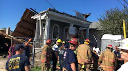 New Orleans firefighters and paramedics on scene after a home being renovated collapsed and injured eleven workers on Thursday, Oct. 11, 2018.