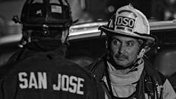 Acting San Jose Fire Chief Robert Sapien, Jr., right, has been appointed to the job on a permanent basis. Acting San Jose Fire Chief Robert Sapien, Jr., right, has been appointed to the job on a permanent basis.