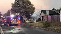 Emergency crews on scene after a man opened fire upon responding firefighters before taking his own life in Springfield, OR, on Wednesday, Oct. 17, 2018.