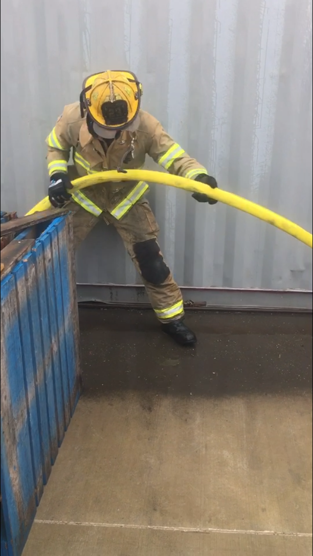 The nozzle operator must pace themselves and allow time for the other members to manage the corners, stairs and other friction points.