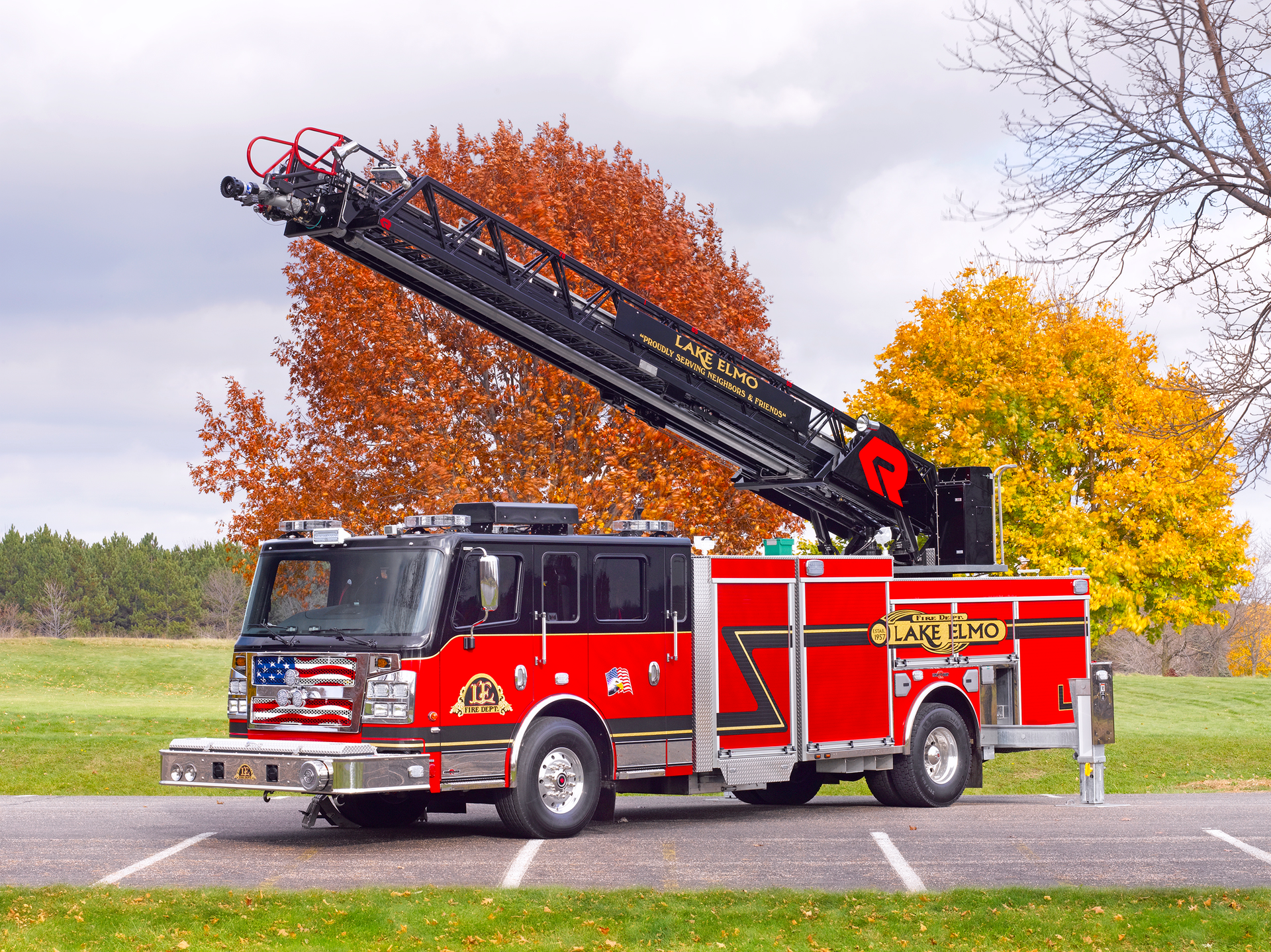 Lake Elmo, MN, Fire Department has taken delivery of a Custom Aerial Viper 78-foot aerial built by Rosenbauer.