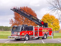 Lake Elmo, MN, Fire Department has taken delivery of a Custom Aerial Viper 78-foot aerial built by Rosenbauer.
