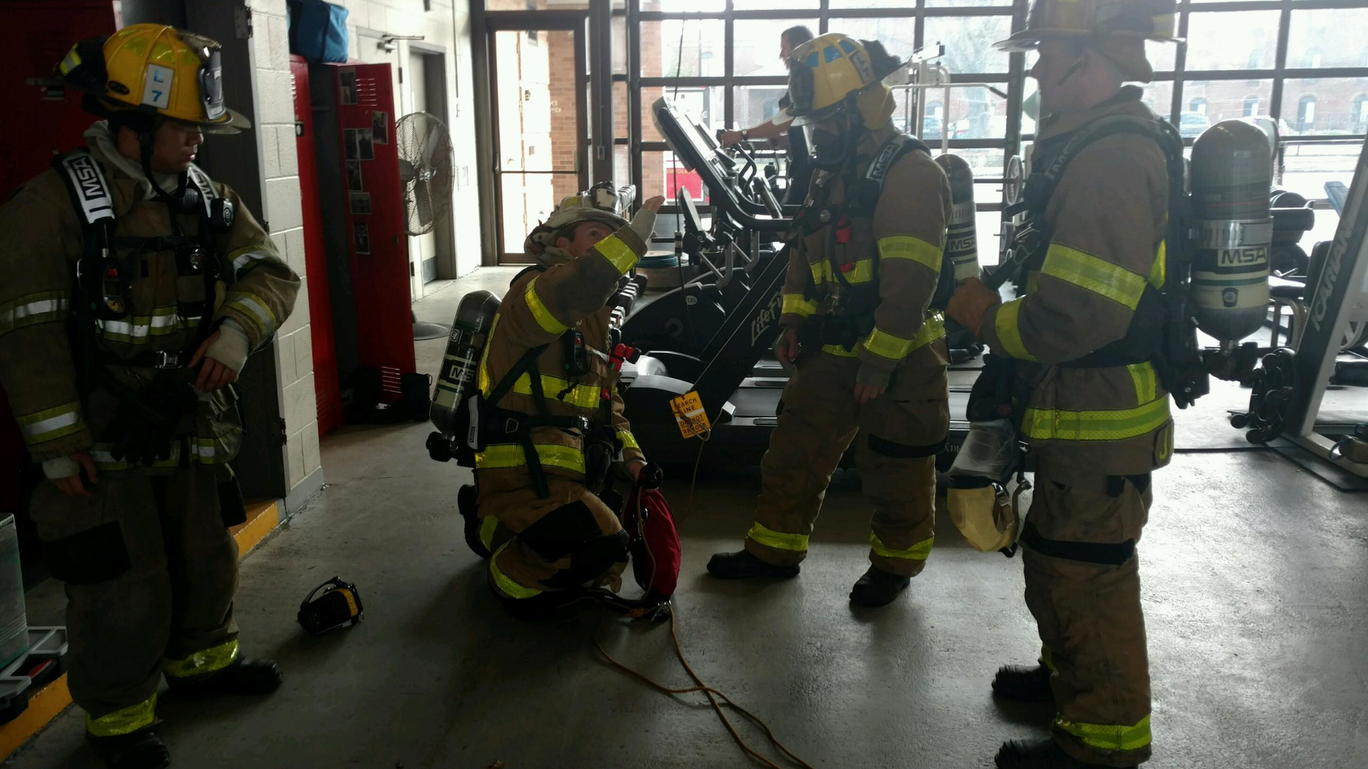 Getting involved in training and not just being a spectator is vitally important as the company officer. It not only keeps you competent, but builds trust within the team. Here the crew is practicing a large-area rope-assisted search.