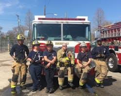 Norfolk Fire Rescue Engine Company 12 after a productive morning of water-supply training.