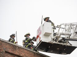 Champaign firefighters work at a recent building fire.