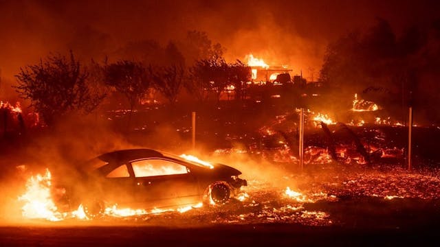 The Camp Fire burns in Paradise, CA, on Thursday, Nov. 8, 2018.