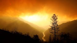Smoke fills the sky as the Camp Fire continues to burn along the North Fork of the Feather River in Butte County, CA, on Sunday, Nov. 11, 2018. Smoke fills the sky as the Camp Fire continues to burn along the North Fork of the Feather River in Butte County, CA, on Sunday, Nov. 11, 2018.