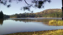 A view from the eastern shore of Lake Concow in Butte County, CA.