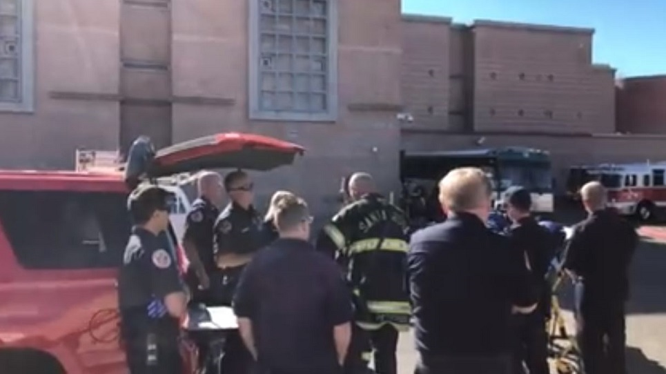 Santa Rosa firefighters on scene after two small fires were set by an inmate at the Sonoma County Jail on Monday, Nov. 5, 2018.