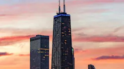 The famous Chicago skyscraper at 875 North Michigan Ave. formerly known as the Hancock Tower and the Sears Tower.