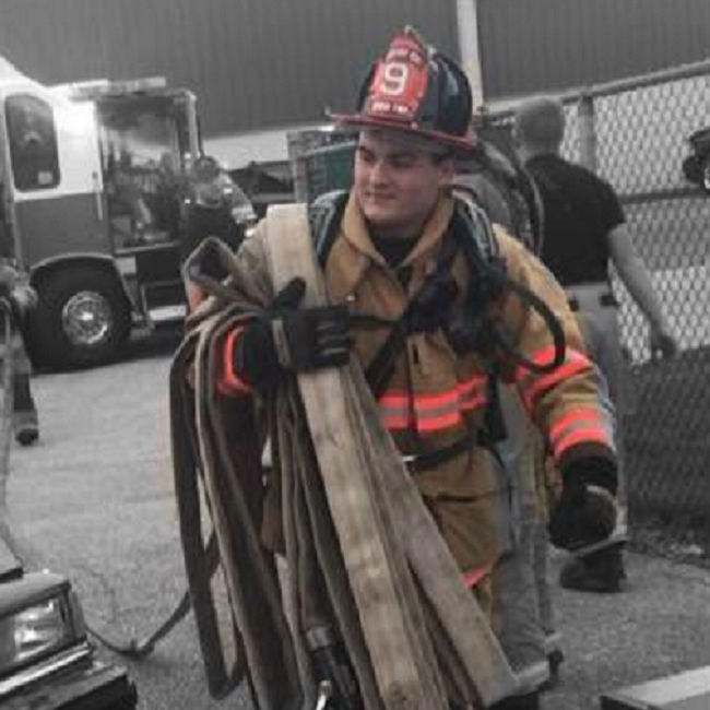 Dover Township firefighter Chase Hartlaub, who died from injuries he sustained in a vehicle wreck on June 15, 2018.