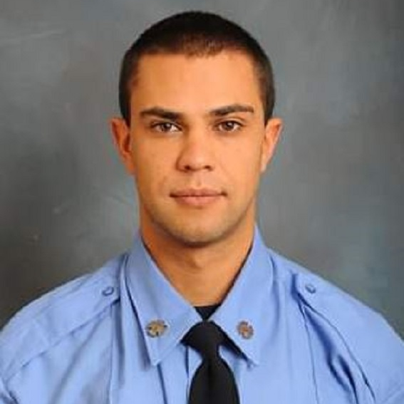FDNY firefighter James Lugo with Engine 320 in Flushing, Queens.