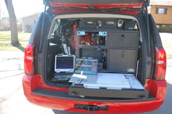 Data is transmitted from the Zephyr system to a computer being monitored by fire personnel who can see when there is a physiological problem. Data is transmitted from the Zephyr system to a computer being monitored by fire personnel who can see when there is a physiological problem.