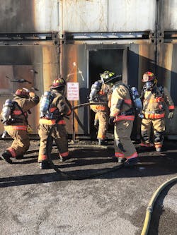 Experiments were conducted with c-Air during several structural burns with the objective of monitoring particulate matter distribution and morphology during an extended post-suppression period. Experiments were conducted with c-Air during several structural burns with the objective of monitoring particulate matter distribution and morphology during an extended post-suppression period.