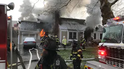 Fairfield, CT, firefighters battle a residential blaze Monday morning.