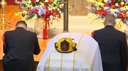 Funeral services were held Saturday for Worcester firefighter Christopher Roy.