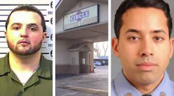 Joseph Desmond (left) was arrested at the Circle Motor Lodge in New Jersey. Desmond was taken into custody in connection with the fatal road rage attack of FDNY firefighter Faizal Coto (right).