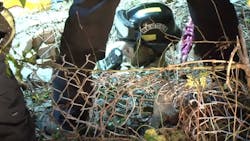 Houston firefighters rescued a man who fell down a 30-foot manhole early Tuesday. Houston firefighters rescued a man who fell down a 30-foot manhole early Tuesday.