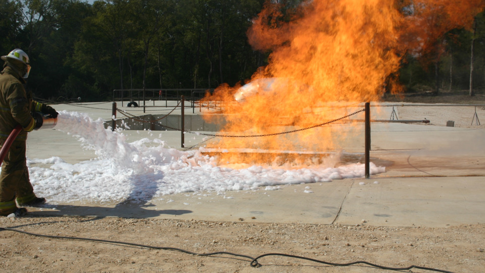 A suspected carcinogen, PFAS chemicals are a byproduct of aqueous film forming foam (AFFF), a fire suppressant agent.