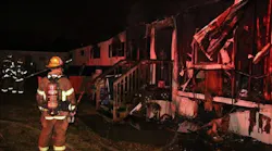 Virginia Beach firefighters on scene after an overnight trailer fire on Tuesday, Dec. 18, 2018.