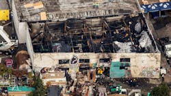 An aerial view of the Ghost Ship warehouse in Oakland, CA, after a fire claimed the lives of 36 people on Dec. 1, 2016. An aerial view of the Ghost Ship warehouse in Oakland, CA, after a fire claimed the lives of 36 people on Dec. 1, 2016.