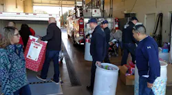 Lubbock firefighters during a Christmas toy drive in 2015.