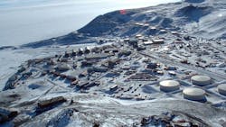An aerial view of McMurdo Station, a U.S. research facility in Antarctica where two contract firefighters were killed on Wednesday, Dec. 12, 2018.
