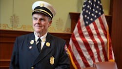Quincy Fire Chief Jack Cadegan at his official swearing in ceremony on Monday, Dec. 17, 2018.
