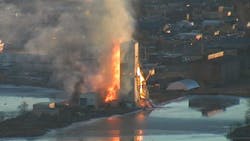 A historic grain elevator burns in Superior, WI, on Monday, Dec. 17, 2018. A historic grain elevator burns in Superior, WI, on Monday, Dec. 17, 2018.