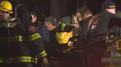 Walden Creek firefighters during the rescue of a man who started a brush fire in Sevier County, TN, on Monday, Dec. 3, 2018 to call for help after being trapped under an ATV for three days.
