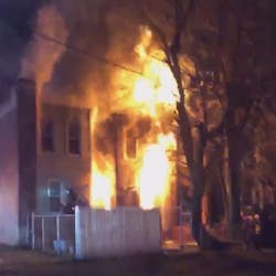 Eight people were hurt by the early Thursday fire in Camden, NJ, which severely damaged six homes. Eight people were hurt by the early Thursday fire in Camden, NJ, which severely damaged six homes.