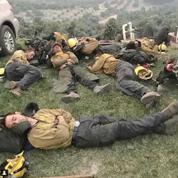 Kern County firefighters get in some much needed rest during operations against the Thomas Fire in December 2017. Kern County firefighters get in some much needed rest during operations against the Thomas Fire in December 2017.
