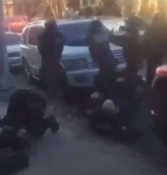 Video from an incident Wednesday shows a man violently pushing down a New York City EMT.