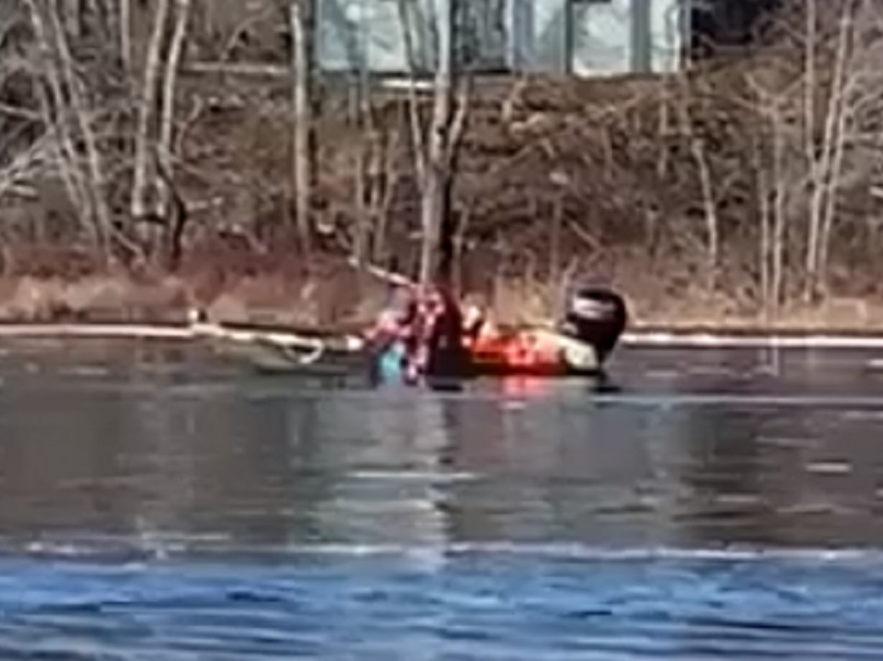 Brunswick and Topsham firefighters pulled a 54-year-old woman from the Androscoggin River on Wednesday after she jumped off a bridge.
