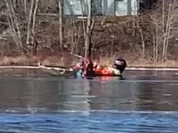 Brunswick and Topsham firefighters pulled a 54-year-old woman from the Androscoggin River on Wednesday after she jumped off a bridge. Brunswick and Topsham firefighters pulled a 54-year-old woman from the Androscoggin River on Wednesday after she jumped off a bridge.