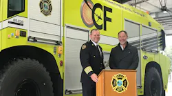 Ocala Fire Chief Shane Alexander and Ocala Airport Director Matt Grow