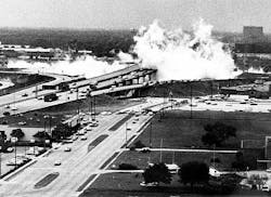 An ammonia leak from a damaged tank truck on May 11, 1976, created a large toxic gas cloud exposing drivers on the expressway and people in surrounding areas. An ammonia leak from a damaged tank truck on May 11, 1976, created a large toxic gas cloud exposing drivers on the expressway and people in surrounding areas.