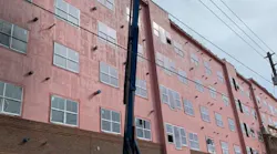 Tallahassee, FL, firefighters saved a man who was trapped 40 feet in the air Thursday after a fully extended boom truck caught fire.