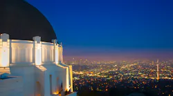 Griffith Observatory sits above Los Angeles.